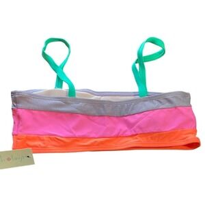 Beach Lingo Sparkle Beach Colorblock Bikini Top Girl’s Size 14 NWT
